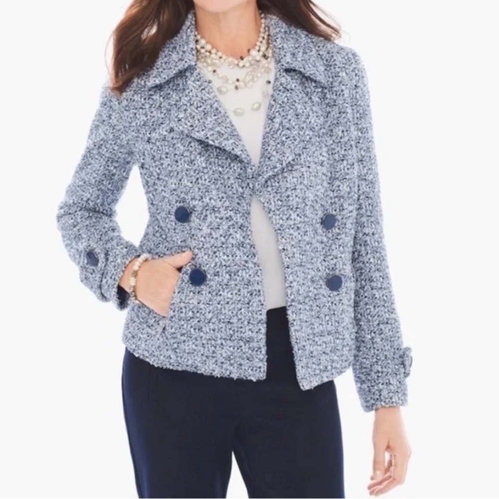 NWT Chico's Tweed Blazer (Blue/Silver) (3)